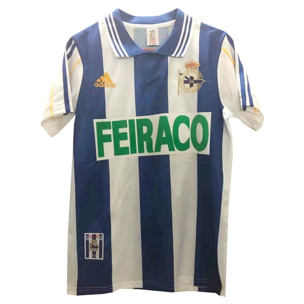 Tailandia Camiseta Deportivo 1st Retro 1999 2000 Azul Blanco